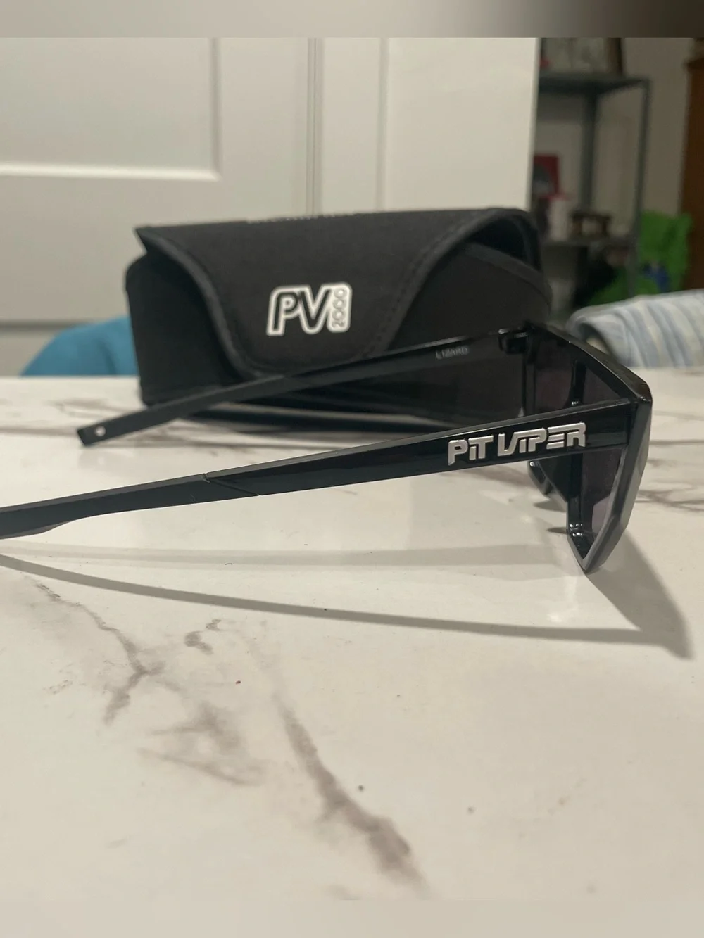 Pit Viper 2000 Black Futuristic Pointy Sunglasses
